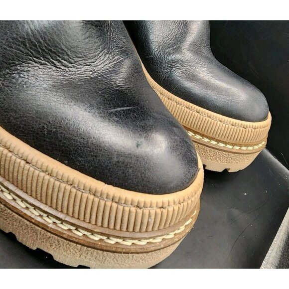 Free People Women's Mel Black Leather Slouch Boot Size 6 Boho Western - Picture 4 of 10